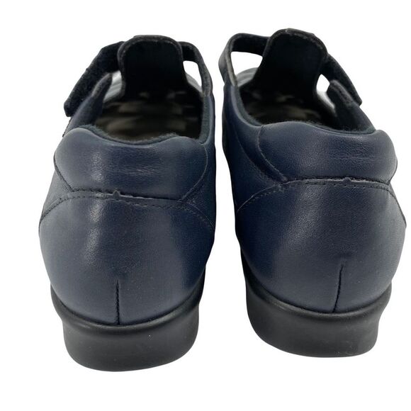 SAS Roamer Comfort Shoes Blue Black Hook & Loop Soft Step Cutout Round Toe 8N - Picture 2 of 9